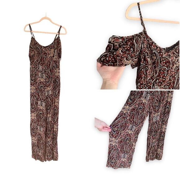 NWT! XHILARATION | Paisley Off-Shoulder Jumpsuit (XL) - Picture 1 of 9